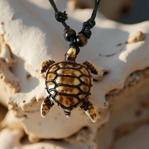 ⭐️ 5 for $25 Sea Turtle Necklace Nautical Style Imitation Yak Bone Wax Cord